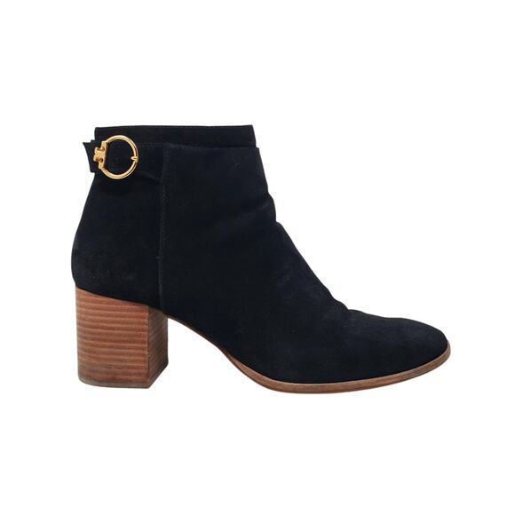 Tory Burch Sofia 65MM Suede Ankle Booties Leather Perfect Black 50895 Size 9 - Picture 1 of 9